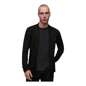Frank + Oak Men’s Ribbed Cardigan M Black Open Front Layering Sweater $75 Retail
